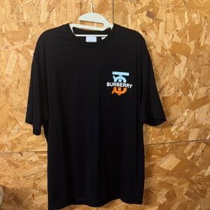 Burberry Black and Orange Logo Men's Tee
